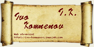 Ivo Komnenov vizit kartica